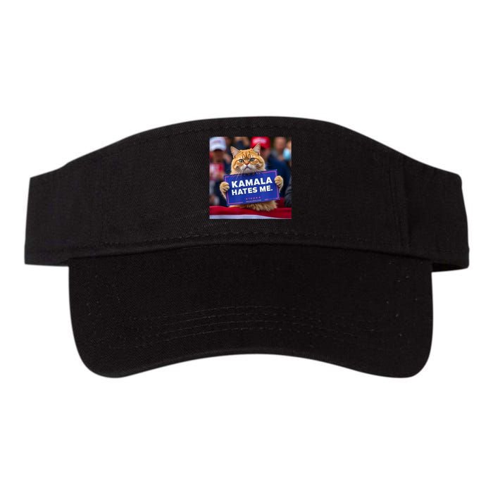 Kamala Hates Me Funny Political Saying Cat Lover Valucap Bio-Washed Visor