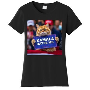 Kamala Hates Me Funny Political Saying Cat Lover Women's T-Shirt