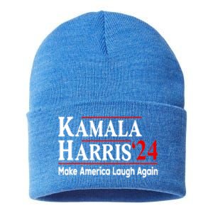 Kamala Harris Make America Laugh Again Gift Sustainable Knit Beanie