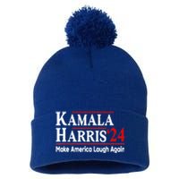 Kamala Harris Make America Laugh Again Gift Pom Pom 12in Knit Beanie