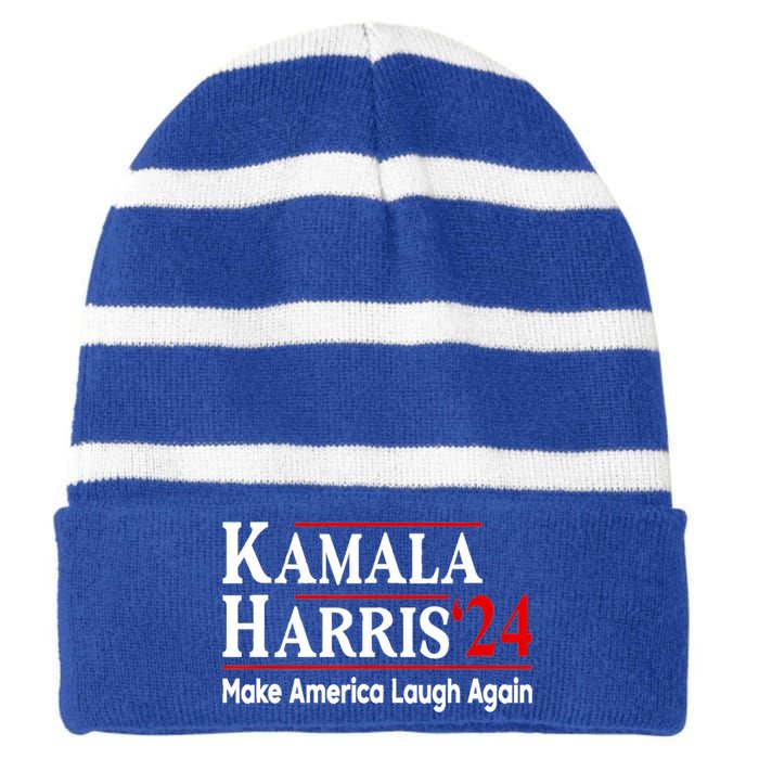 Kamala Harris Make America Laugh Again Gift Striped Beanie with Solid Band