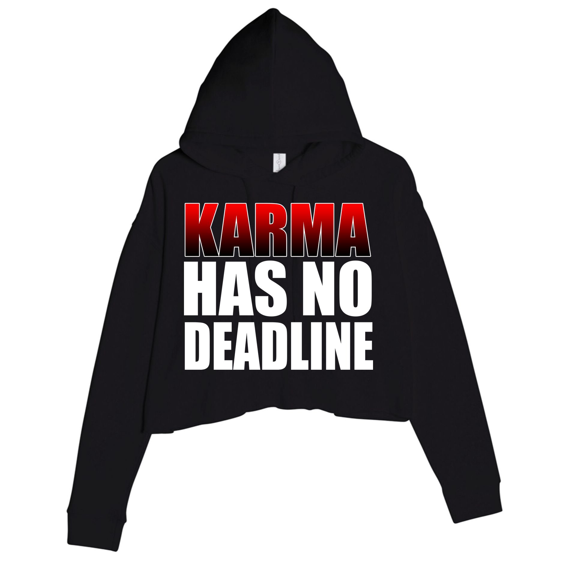 Karma Has No Deadline Crop Fleece Hoodie