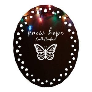 Know Hope North Carolina Banner 1 Ceramic Oval Ornament