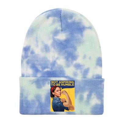 Kamala Harris Not Aspiring To Be Humble Tie Dye 12in Knit Beanie