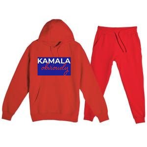 Kamala Harris Obviously Premium Hooded Sweatsuit Set