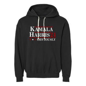 Kamala Harris Obviously 2024 Garment-Dyed Fleece Hoodie