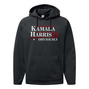 Kamala Harris Obviously 2024 Performance Fleece Hoodie