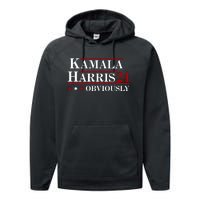 Kamala Harris Obviously 2024 Performance Fleece Hoodie