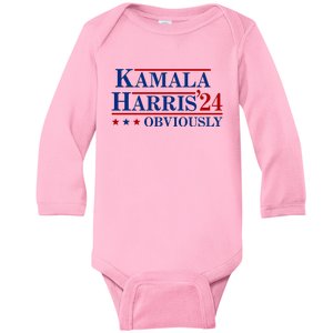 Kamala Harris Obviously 2024 Baby Long Sleeve Bodysuit