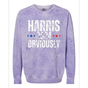 Kamala Harris Obviously A Vote For President 2024 Colorblast Crewneck Sweatshirt