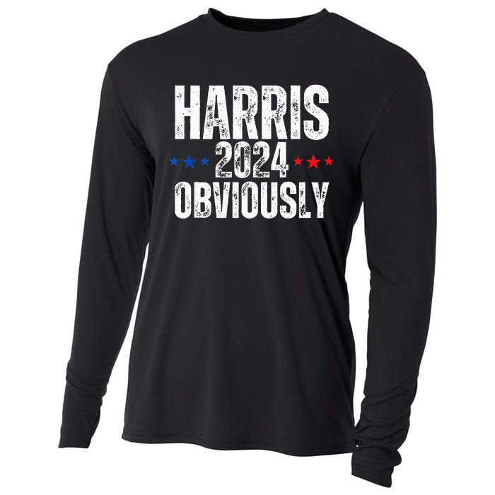 Kamala Harris Obviously A Vote For President 2024 Cooling Performance Long Sleeve Crew