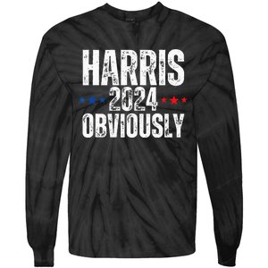 Kamala Harris Obviously A Vote For President 2024 Tie-Dye Long Sleeve Shirt