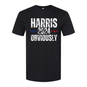 Kamala Harris Obviously A Vote For President 2024 Softstyle CVC T-Shirt