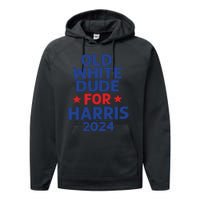 Kamala Harris Old White Dudes For Harris Funny Political Performance Fleece Hoodie