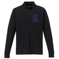 Kamala Harris Old White Dudes For Harris Funny Political Performance Long Sleeve Polo