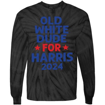 Kamala Harris Old White Dudes For Harris Funny Political Tie-Dye Long Sleeve Shirt