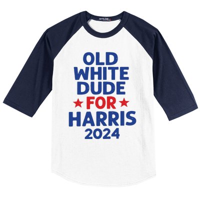 Kamala Harris Old White Dudes For Harris Funny Political Baseball Sleeve Shirt