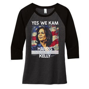 Kamala Harris Obviously A Vote For President 2024 Women's Tri-Blend 3/4-Sleeve Raglan Shirt