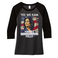 Kamala Harris Obviously A Vote For President 2024 Women's Tri-Blend 3/4-Sleeve Raglan Shirt