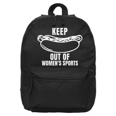 Keep Hotdogs Out Of Women Sports Trump Fans 16 in Basic Backpack