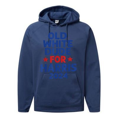 Kamala Harris Old White Dudes For Harris Funny Political Performance Fleece Hoodie