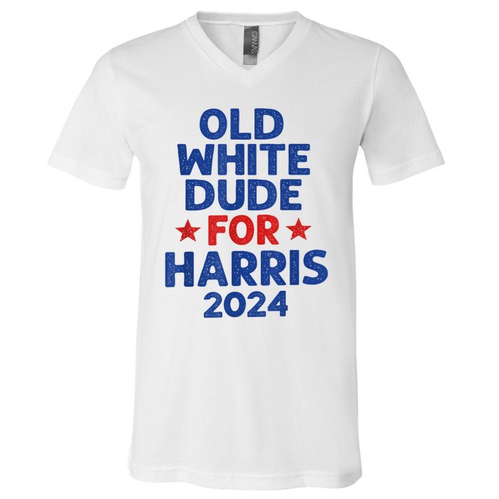 Kamala Harris Old White Dudes For Harris Funny Political V-Neck T-Shirt