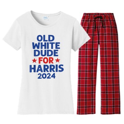 Kamala Harris Old White Dudes For Harris Funny Political Women's Flannel Pajama Set