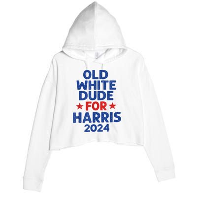 Kamala Harris Old White Dudes For Harris Funny Political Crop Fleece Hoodie