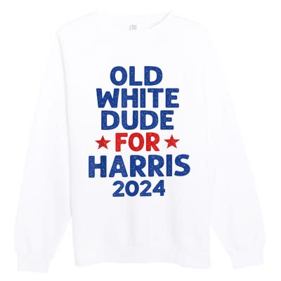 Kamala Harris Old White Dudes For Harris Funny Political Premium Crewneck Sweatshirt