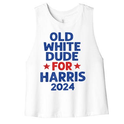 Kamala Harris Old White Dudes For Harris Funny Political Women's Racerback Cropped Tank