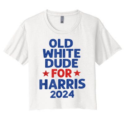 Kamala Harris Old White Dudes For Harris Funny Political Women's Crop Top Tee