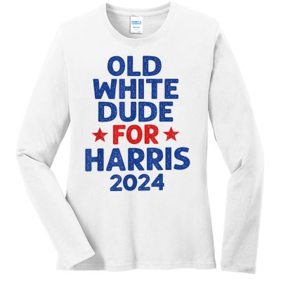 Kamala Harris Old White Dudes For Harris Funny Political Ladies Long Sleeve Shirt