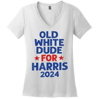 Kamala Harris Old White Dudes For Harris Funny Political Women's V-Neck T-Shirt