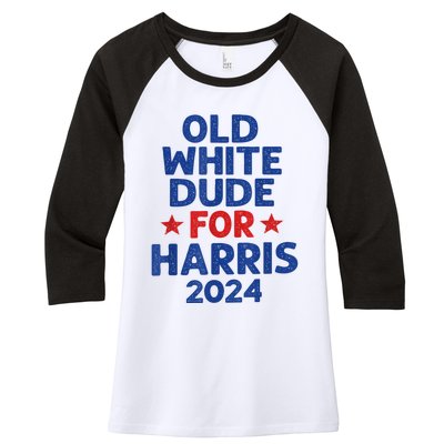 Kamala Harris Old White Dudes For Harris Funny Political Women's Tri-Blend 3/4-Sleeve Raglan Shirt