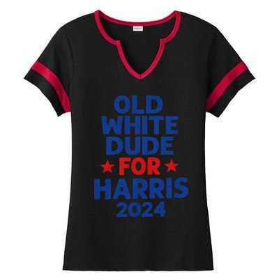 Kamala Harris Old White Dudes For Harris Funny Political Ladies Halftime Notch Neck Tee