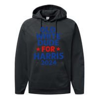 Kamala Harris Old White Dudes For Harris Funny Political Performance Fleece Hoodie