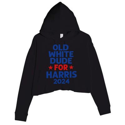 Kamala Harris Old White Dudes For Harris Funny Political Crop Fleece Hoodie