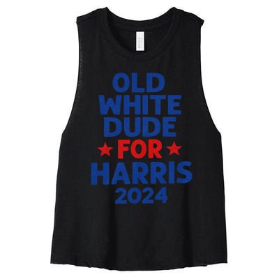 Kamala Harris Old White Dudes For Harris Funny Political Women's Racerback Cropped Tank