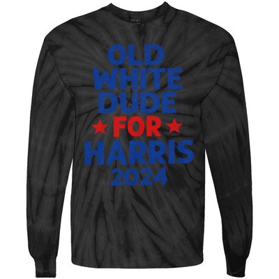 Kamala Harris Old White Dudes For Harris Funny Political Tie-Dye Long Sleeve Shirt