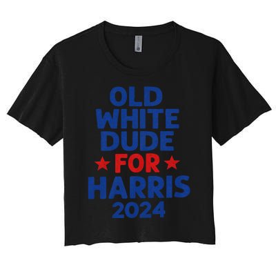 Kamala Harris Old White Dudes For Harris Funny Political Women's Crop Top Tee