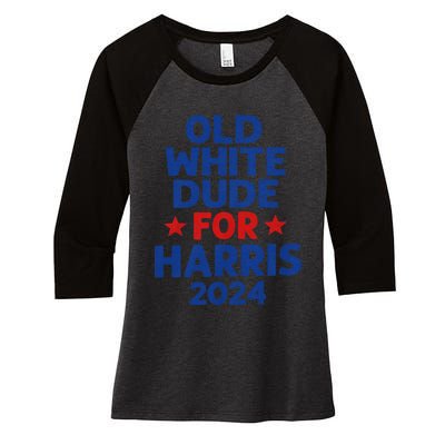 Kamala Harris Old White Dudes For Harris Funny Political Women's Tri-Blend 3/4-Sleeve Raglan Shirt