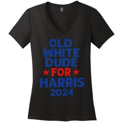 Kamala Harris Old White Dudes For Harris Funny Political Women's V-Neck T-Shirt