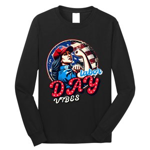 Kamala Harris President Happy Labor Day Vibes American Flag Long Sleeve Shirt