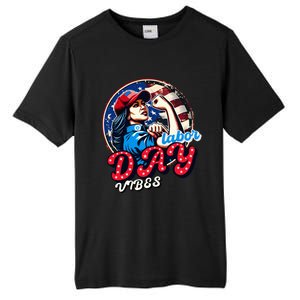 Kamala Harris President Happy Labor Day Vibes American Flag Tall Fusion ChromaSoft Performance T-Shirt