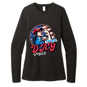 Kamala Harris President Happy Labor Day Vibes American Flag Womens CVC Long Sleeve Shirt