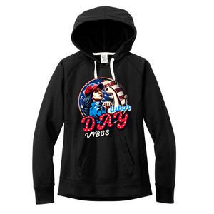 Kamala Harris President Happy Labor Day Vibes American Flag Women's Fleece Hoodie