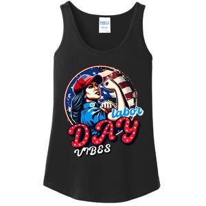 Kamala Harris President Happy Labor Day Vibes American Flag Ladies Essential Tank