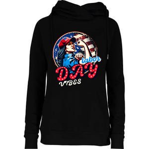 Kamala Harris President Happy Labor Day Vibes American Flag Womens Funnel Neck Pullover Hood