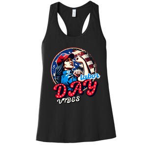 Kamala Harris President Happy Labor Day Vibes American Flag Women's Racerback Tank