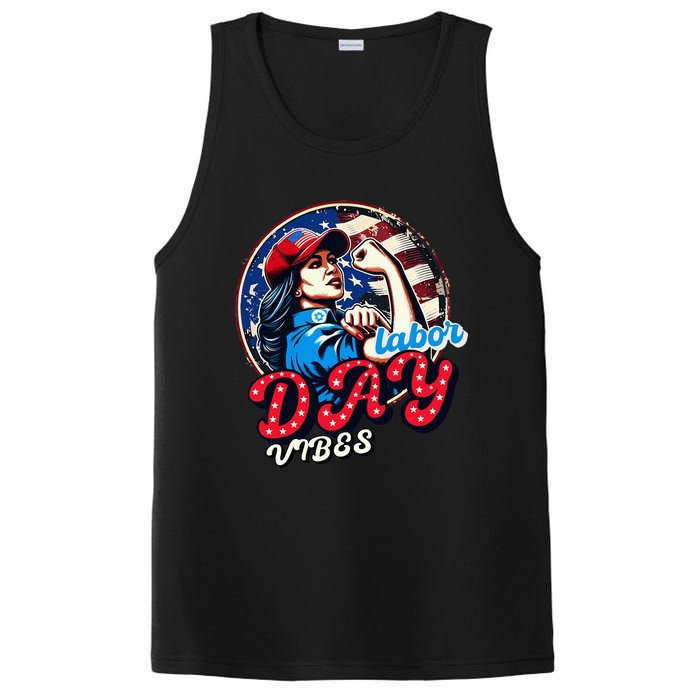 Kamala Harris President Happy Labor Day Vibes American Flag PosiCharge Competitor Tank